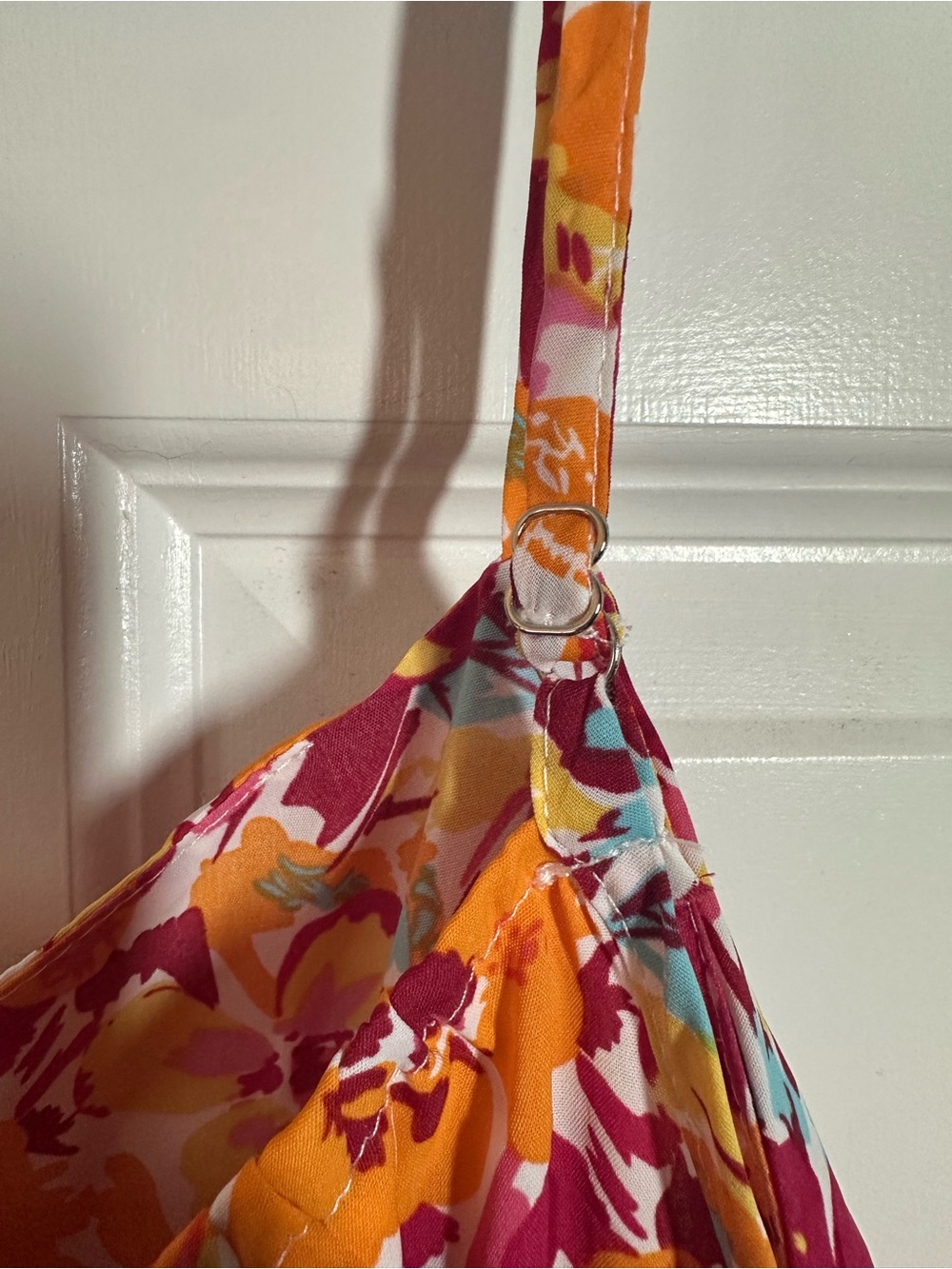 EUC Floral Romper - Bright Pink & Orange UNBRANDED Sz L - Picture 11 of 11